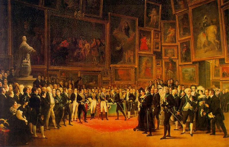 Francois-Joseph Heim Charles  Distributing Awards to Artists Exhibiting at the Salon of 1824 at the Louvre Sweden oil painting art